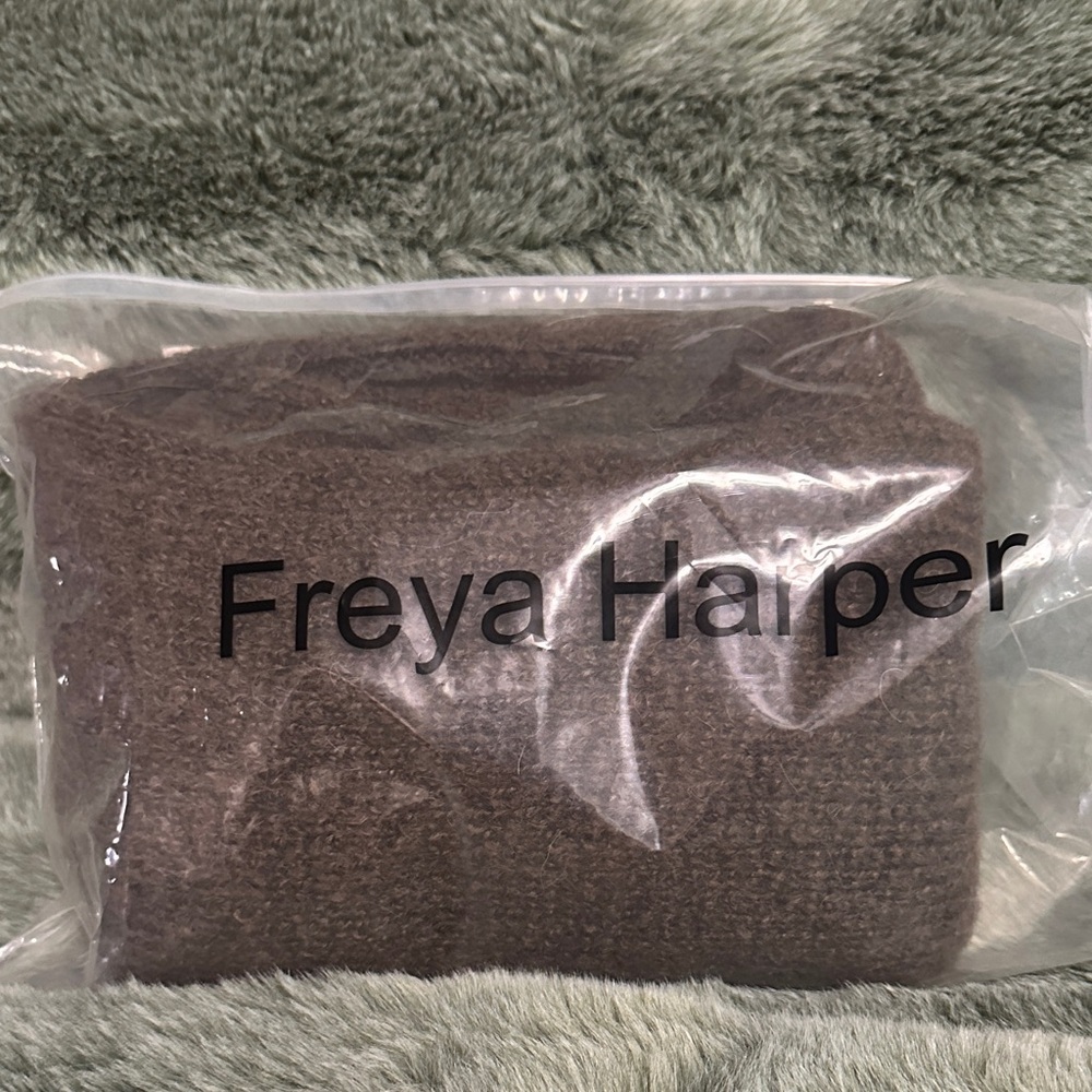 Freya Harper Brown Wool Blend Scarf Wrap